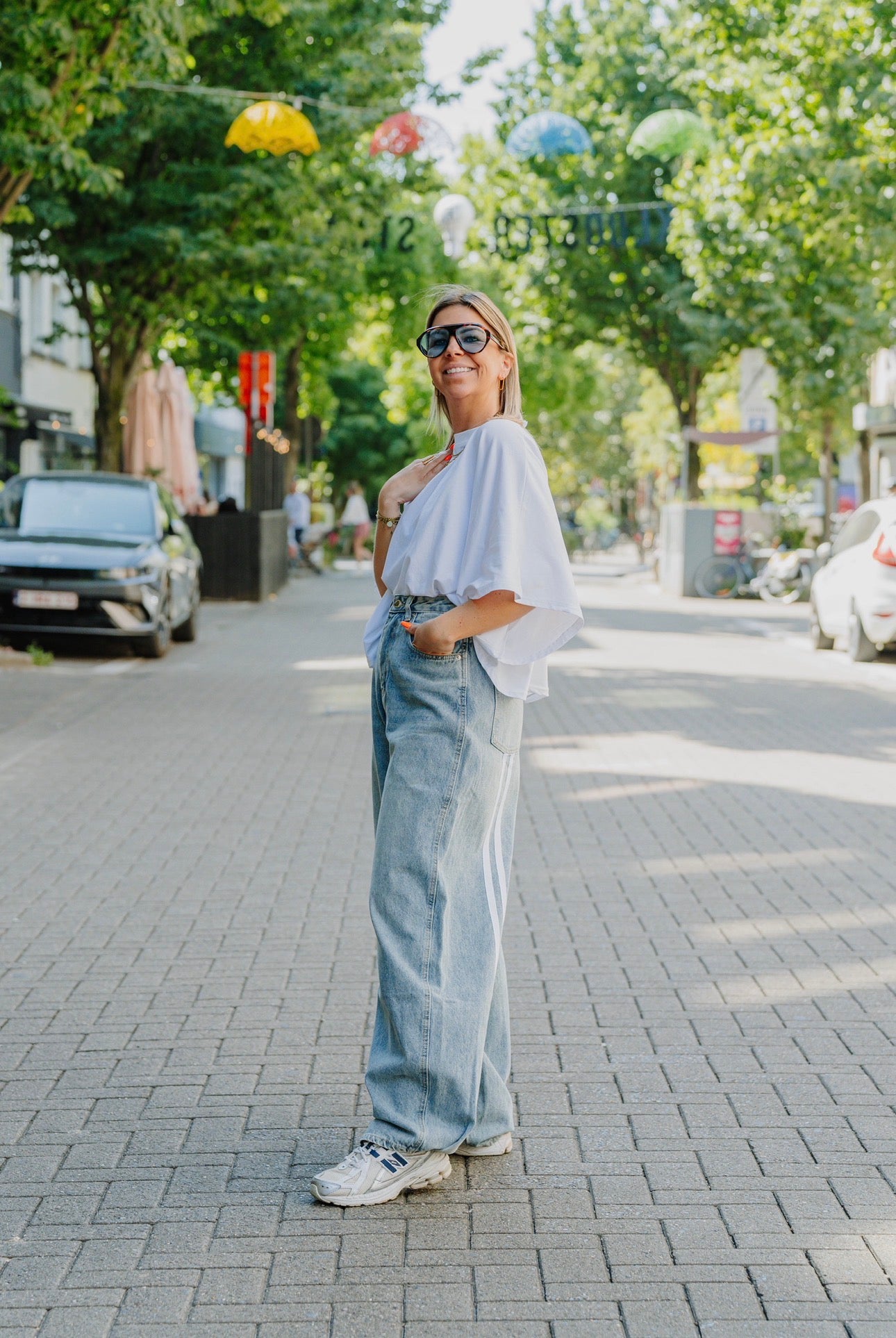 Ballon jeans stripes