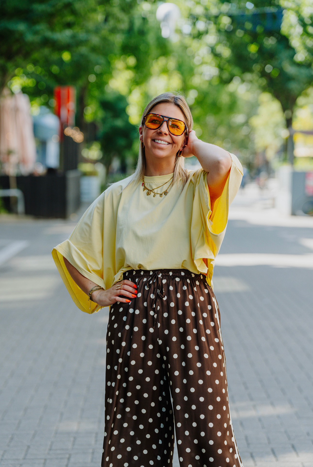 Dots pants brown