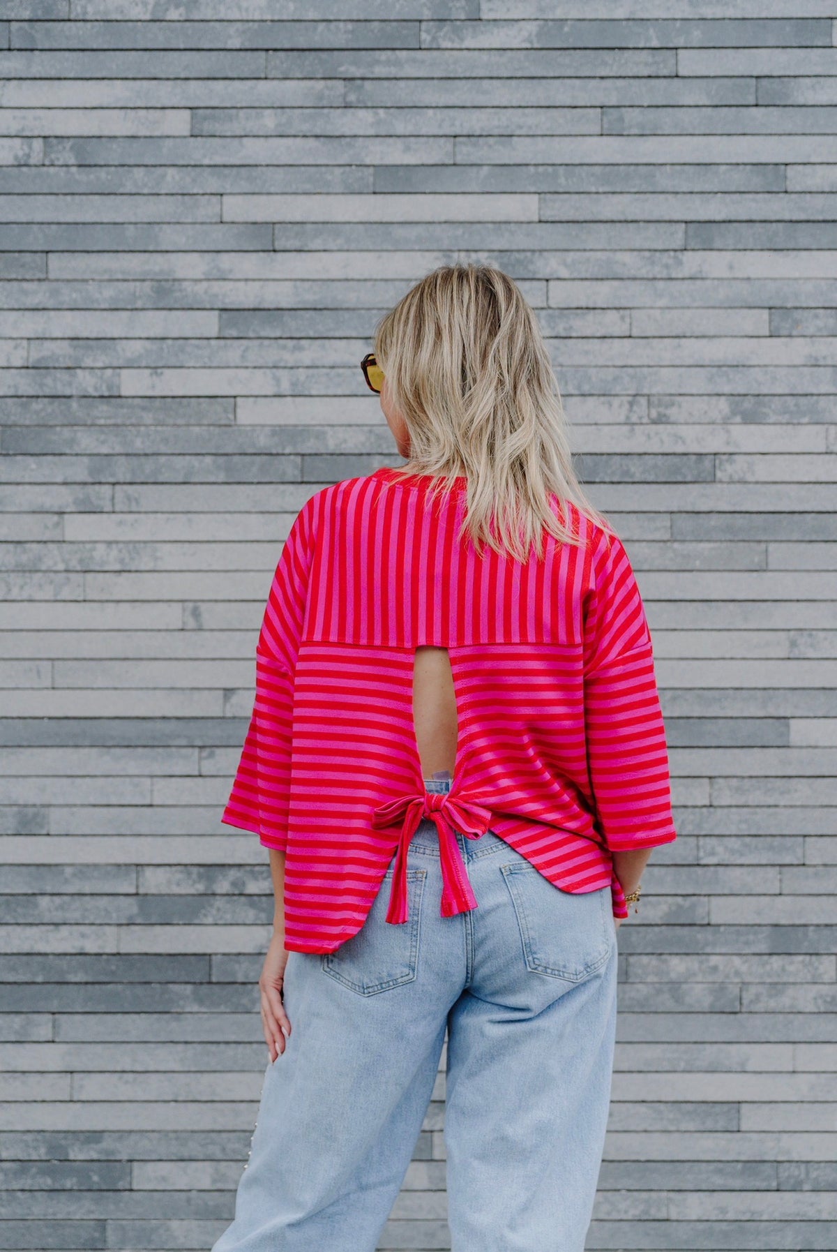 Bow t-shirt pink/red