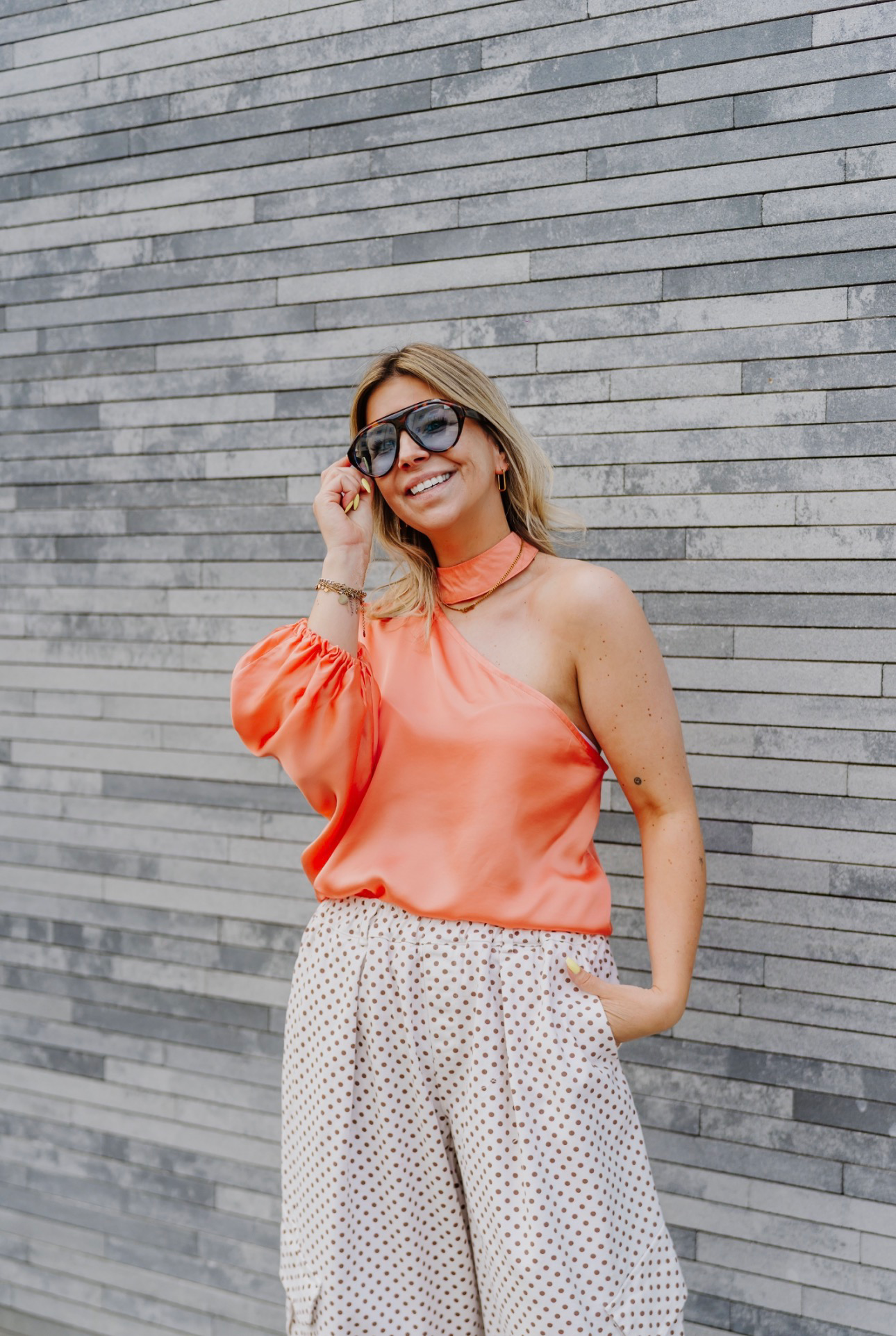 Going out blouse soft orange
