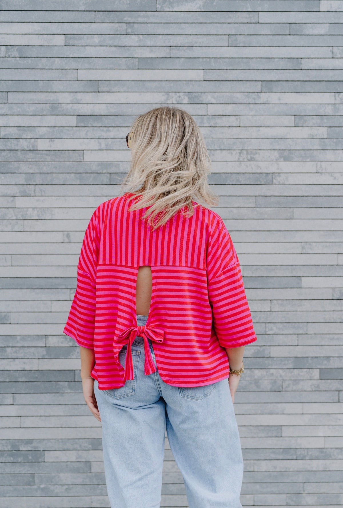 Bow t-shirt pink/red