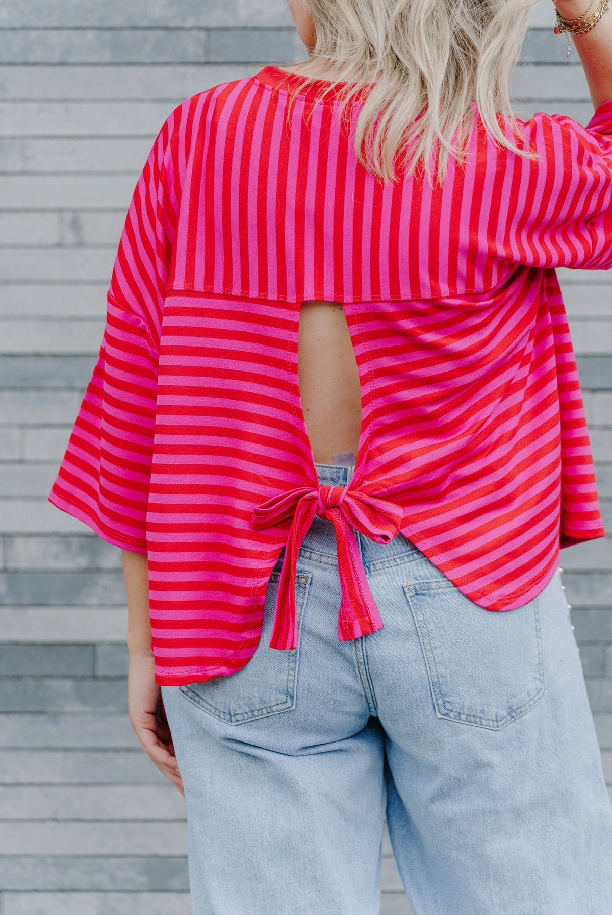 Bow t-shirt pink/red