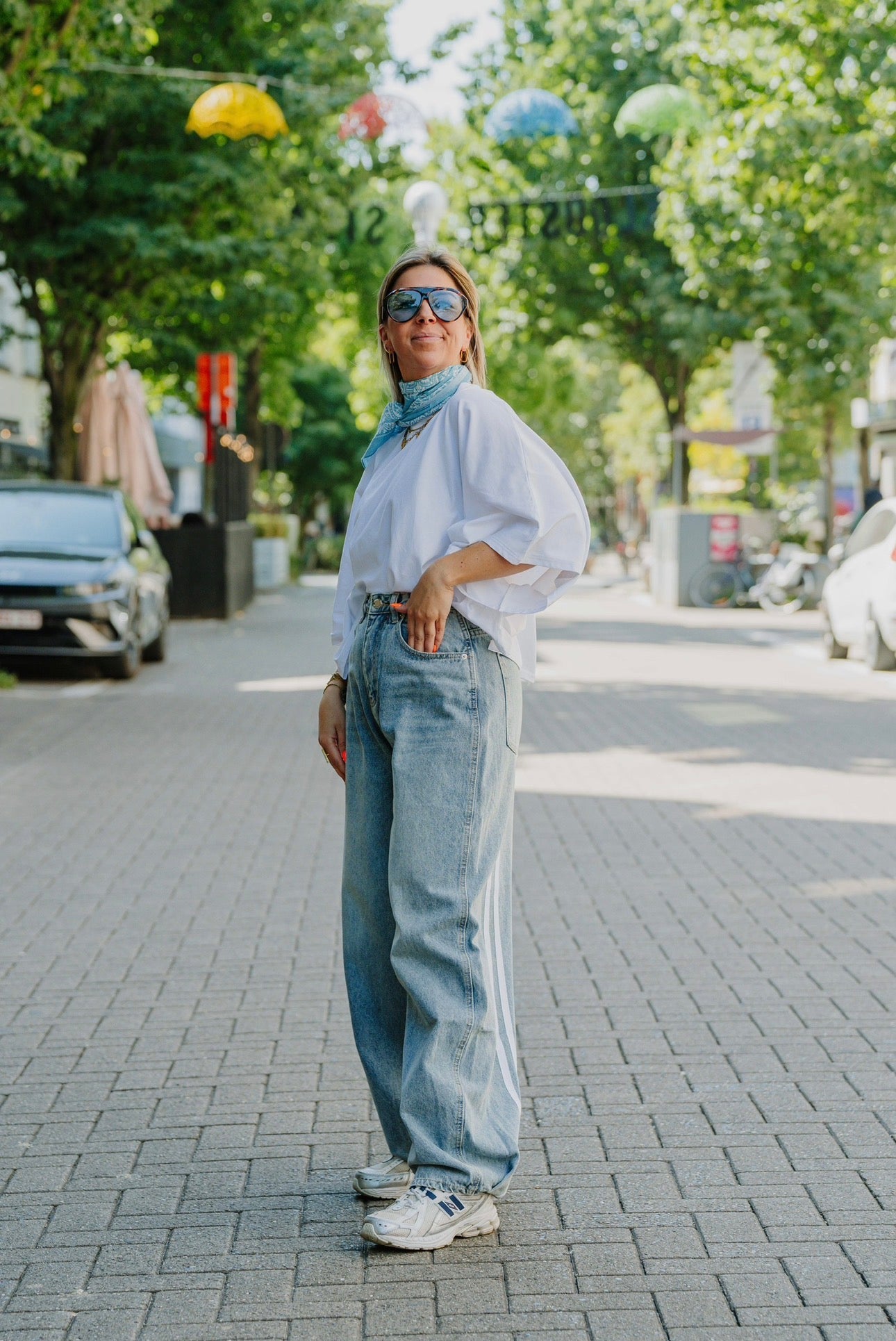 Ballon jeans stripes