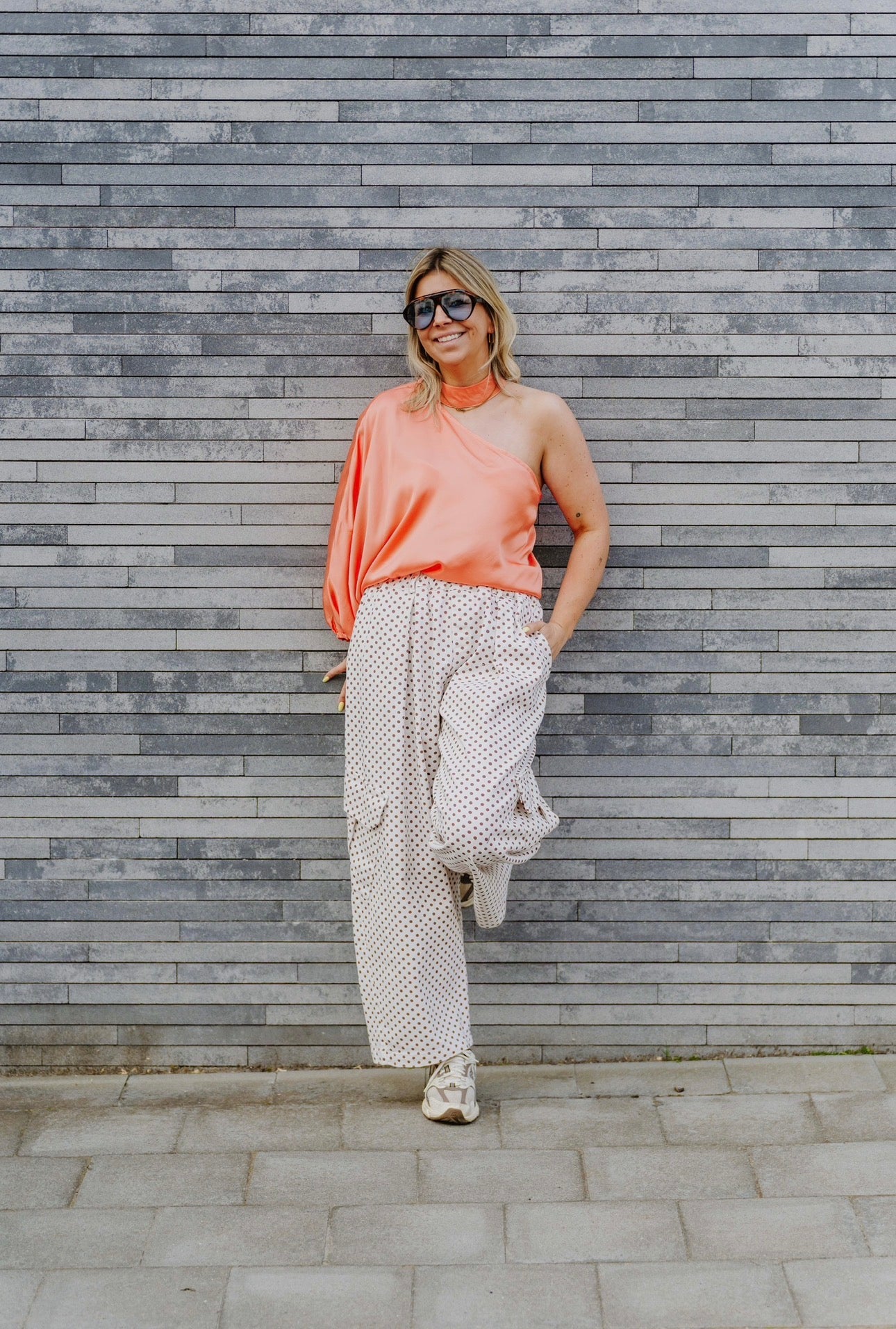 Cargo dots pants brown