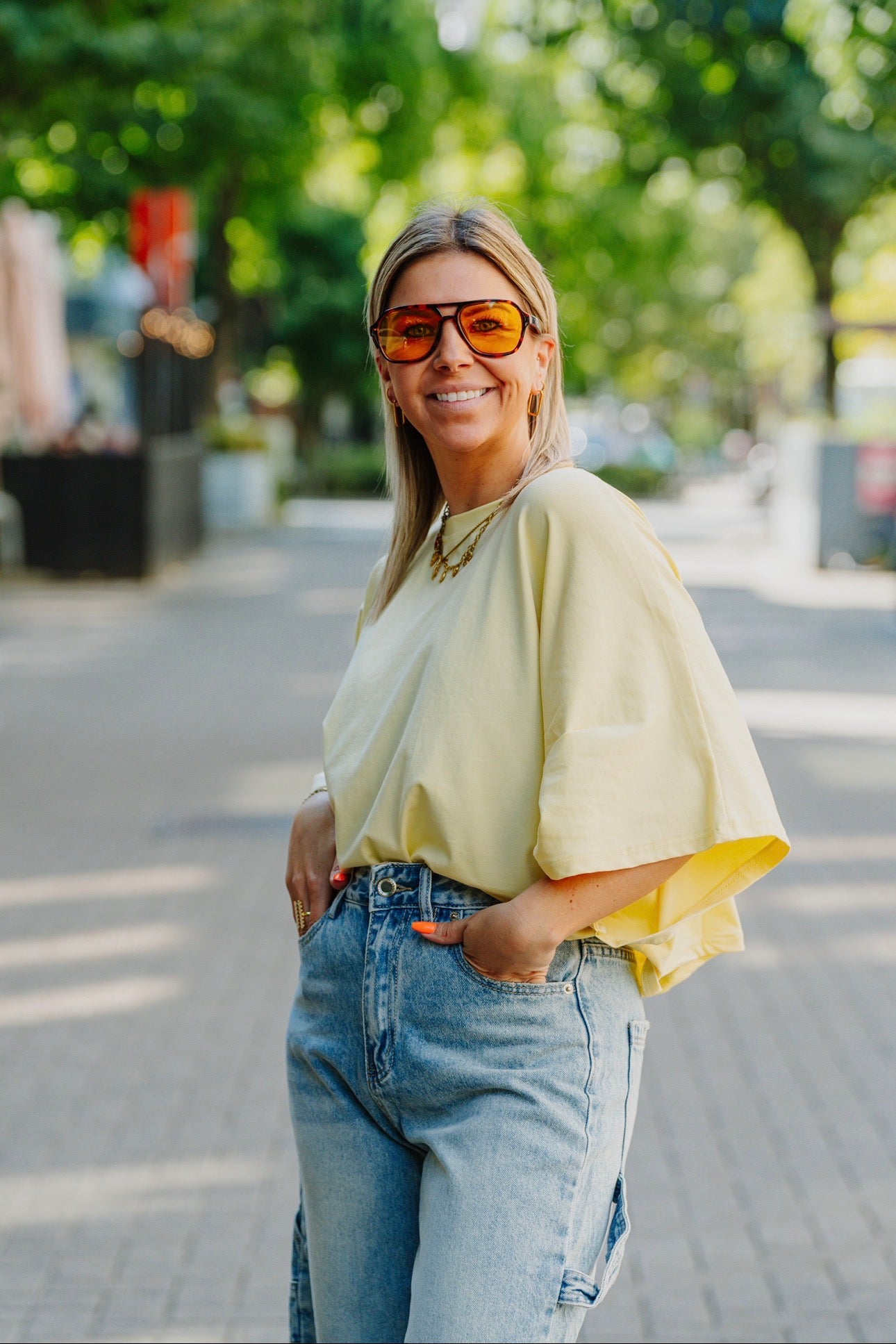 Basic oversized t-shirt yellow