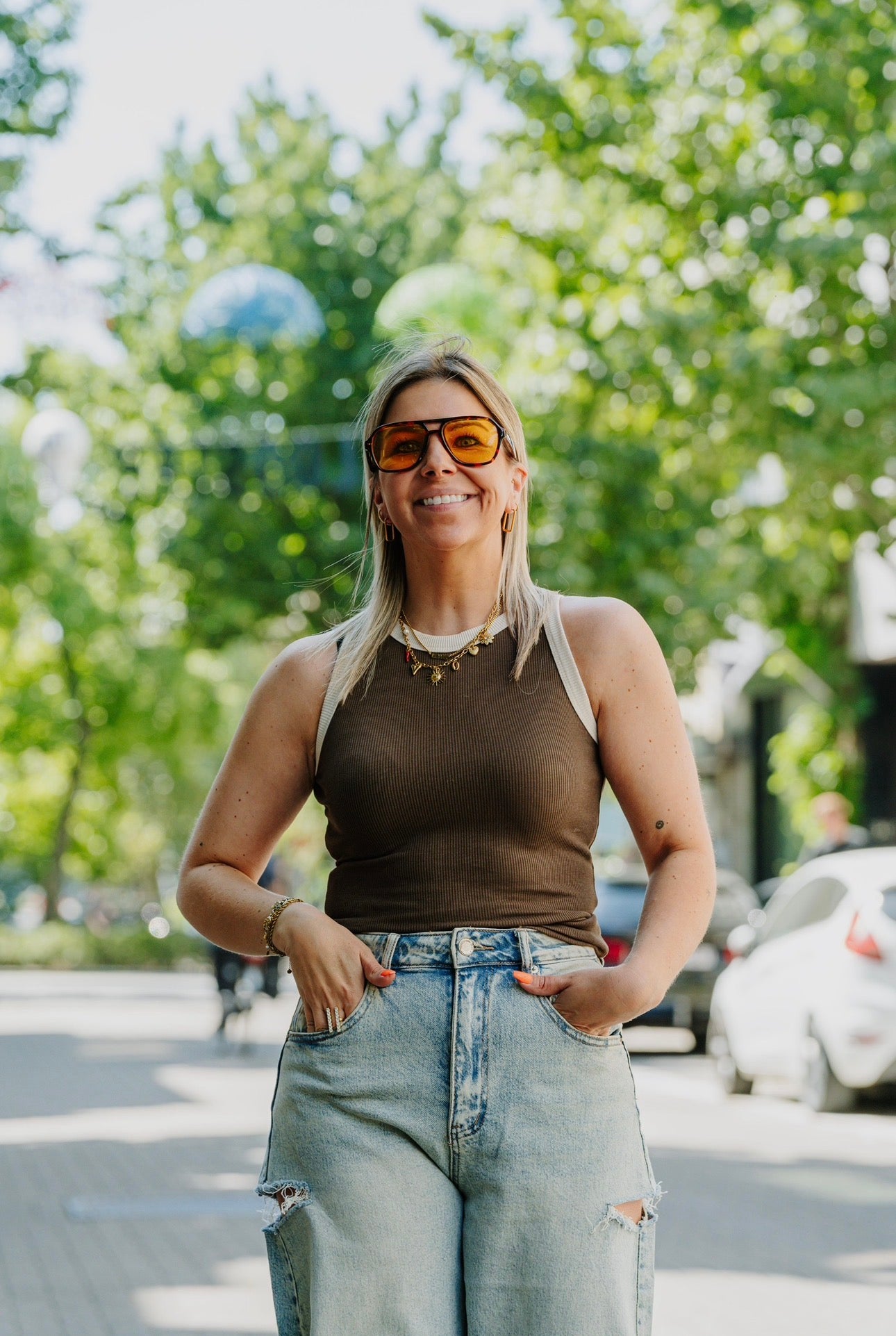 Tank top brown/beige