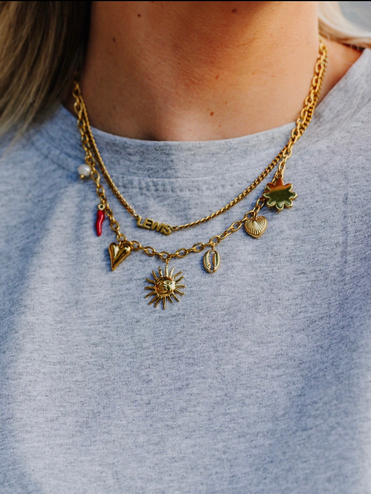 Necklace mixed coins