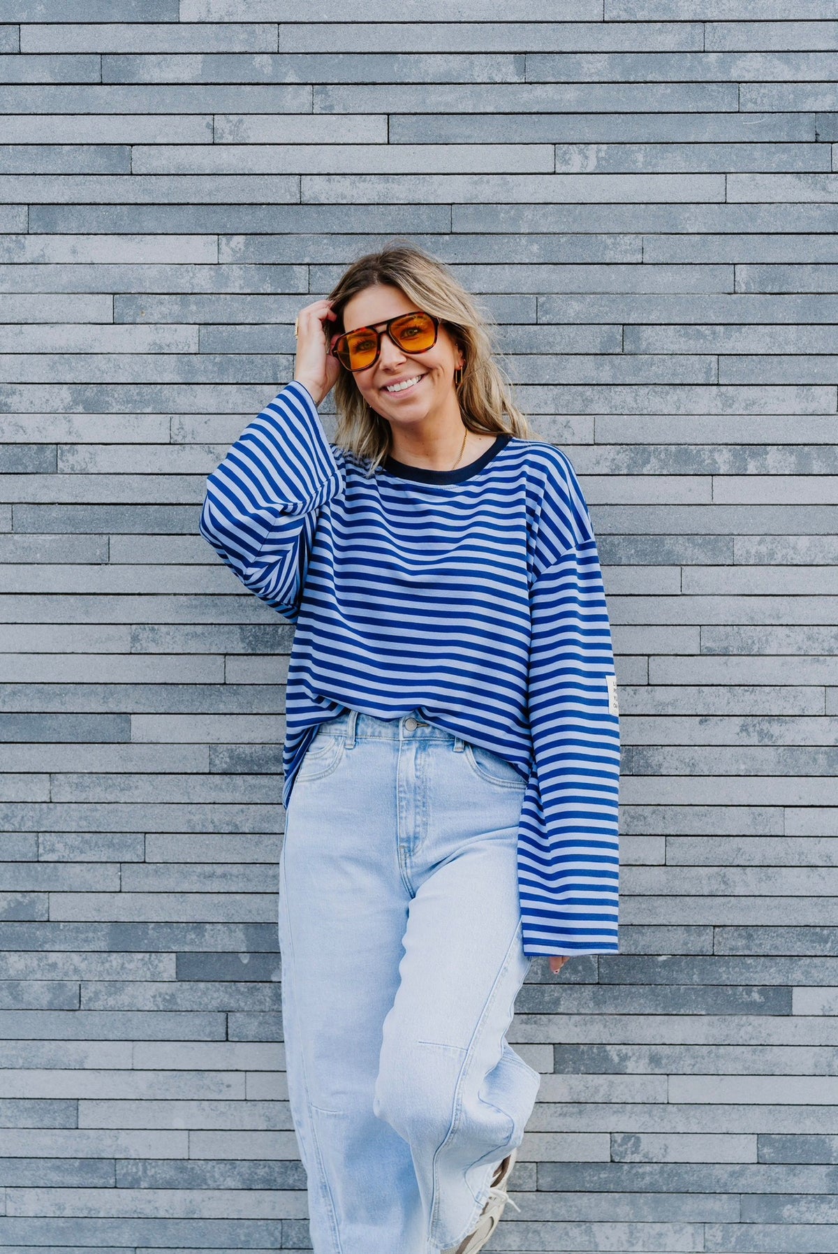 Striped t-shirt light blue/blue