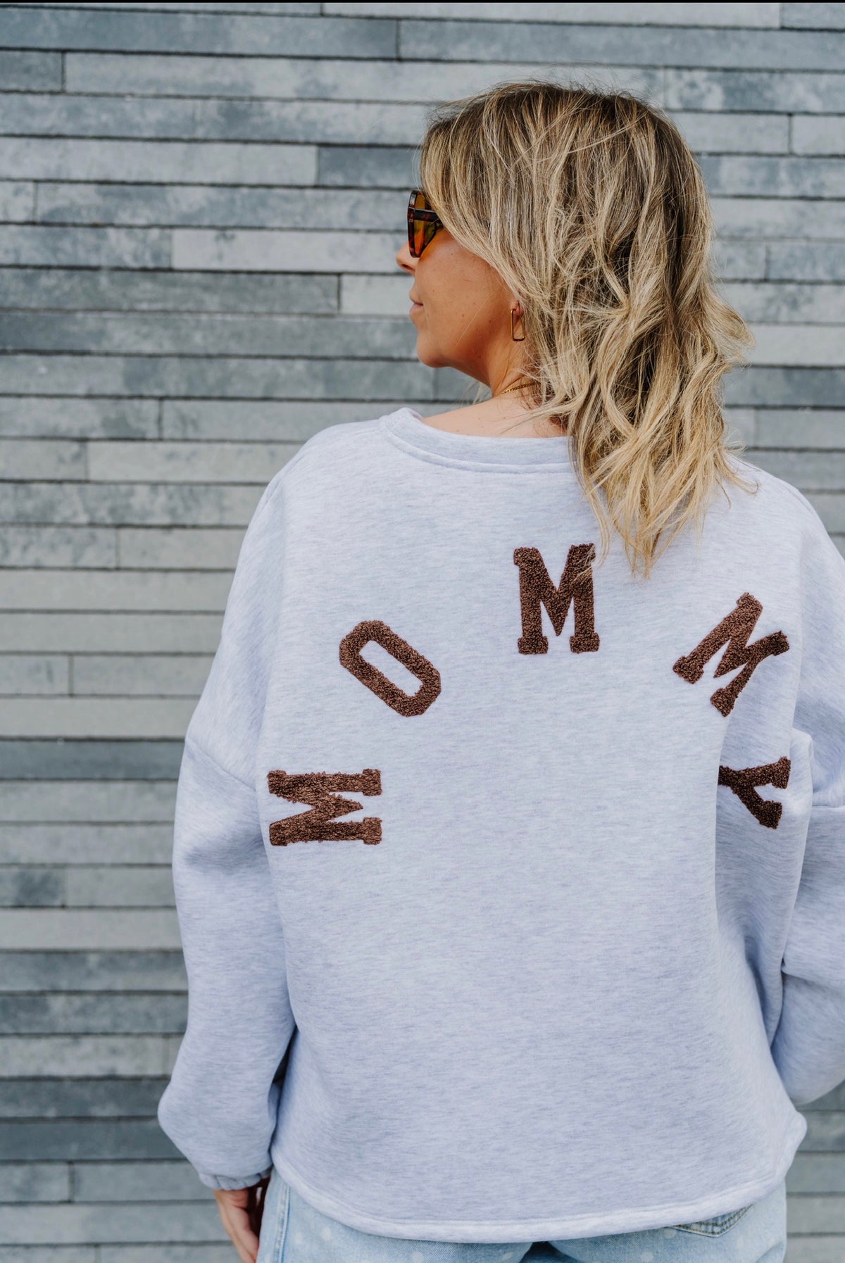 Mommy sweater grey/brown