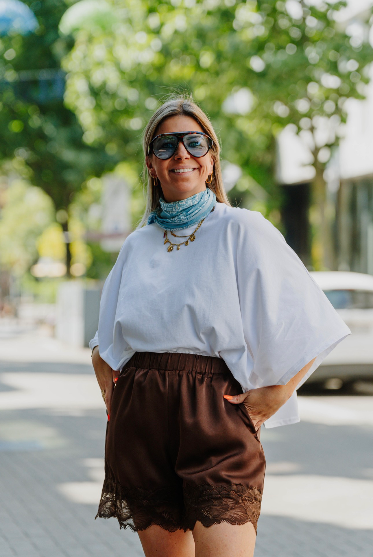 Cute scarf light blue